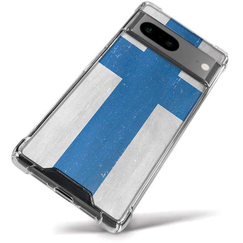 Finland Flag Distressed Google Pixel 8a Clear Case